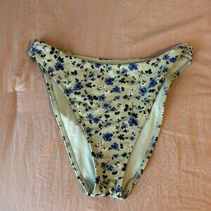 Abercombie Floral High Cut Cheeky Swim Bottom size medium